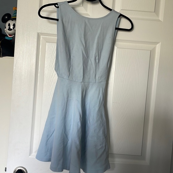 American Apparel Light Blue Ponte Backless Skater Dress Size Small - Picture 3 of 7